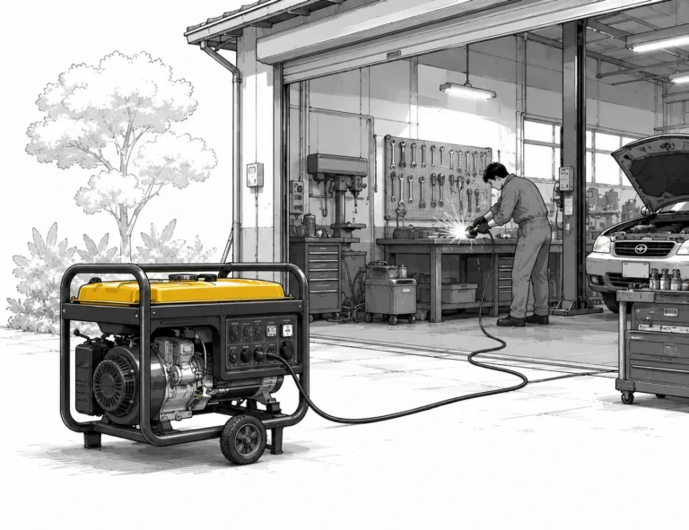 Penggunaan genset di bengkel