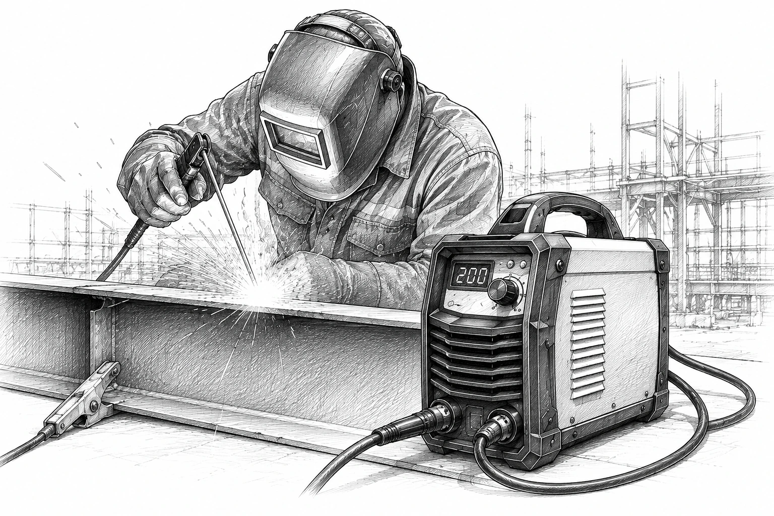 ilustrasi penggunaan las inverter